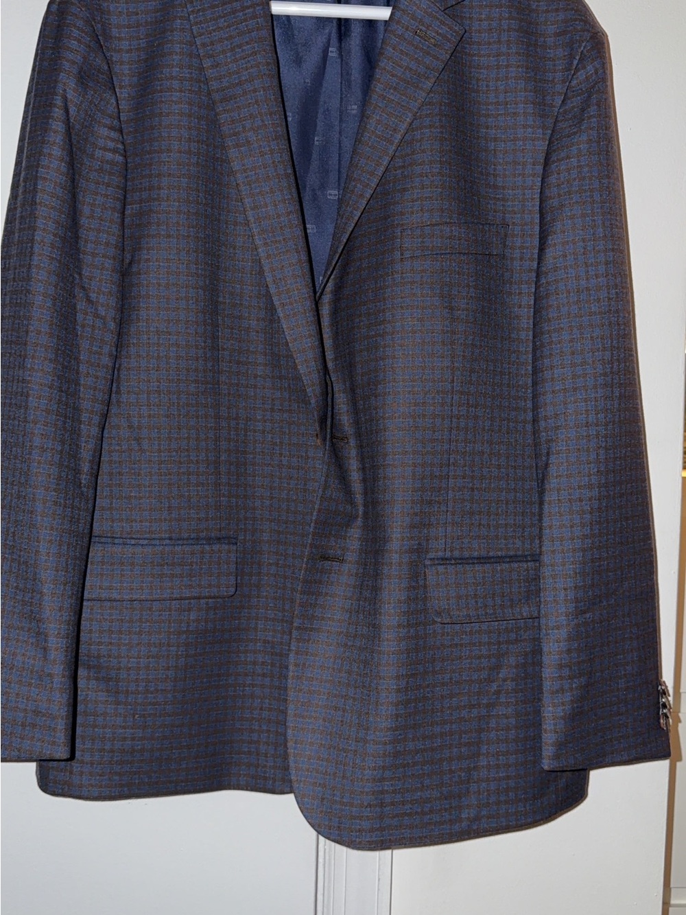 Tommy Hilfiger Navy and Brown Check Sport Coat